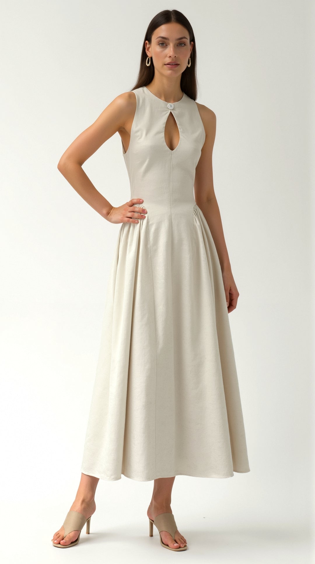 Alexandra Breezy Linen Cutout Dress