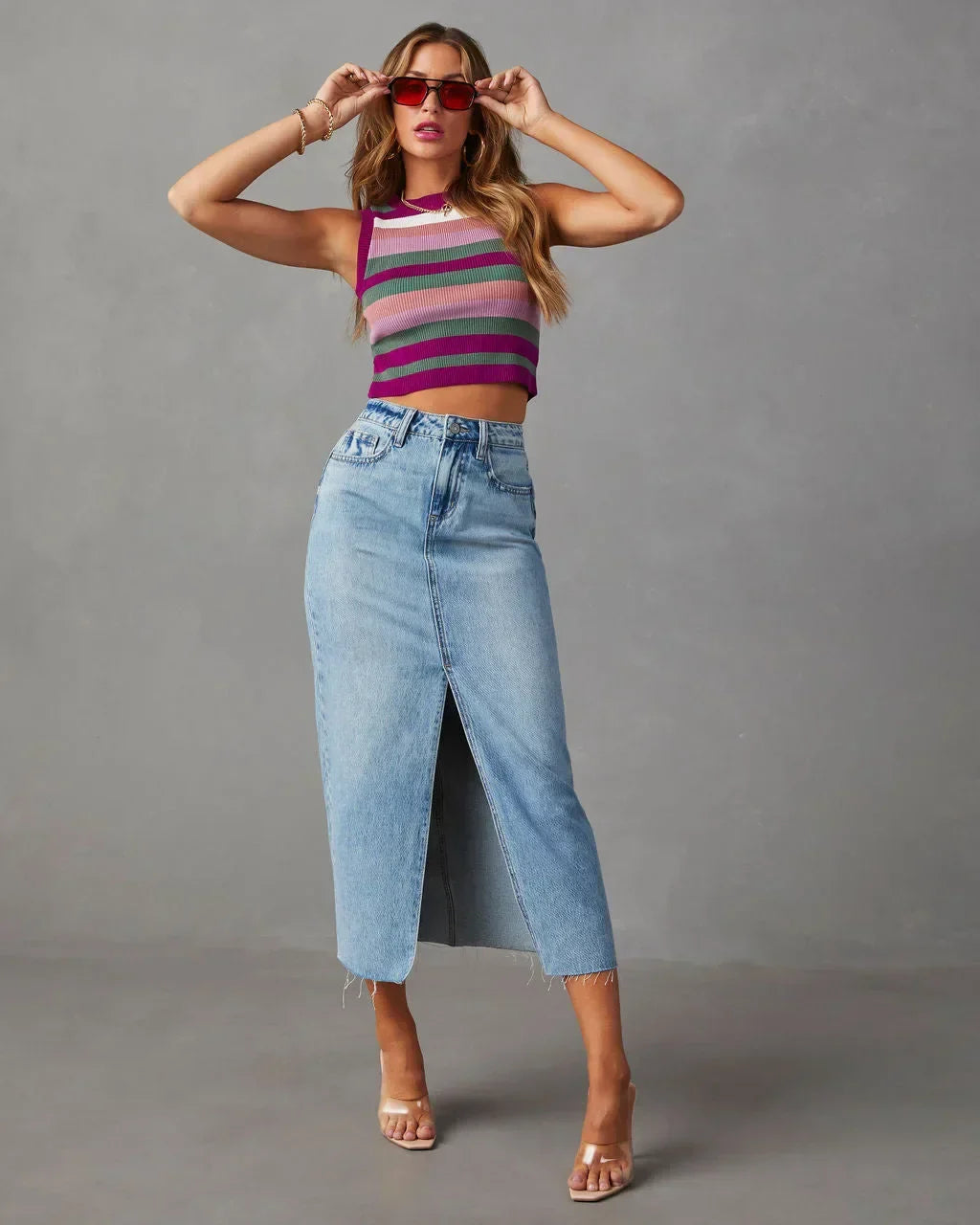 DENISE™ | Classic High-Waist Denim Skirt