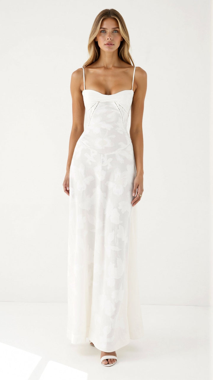 Mary Floral Jacquard Maxi Dress