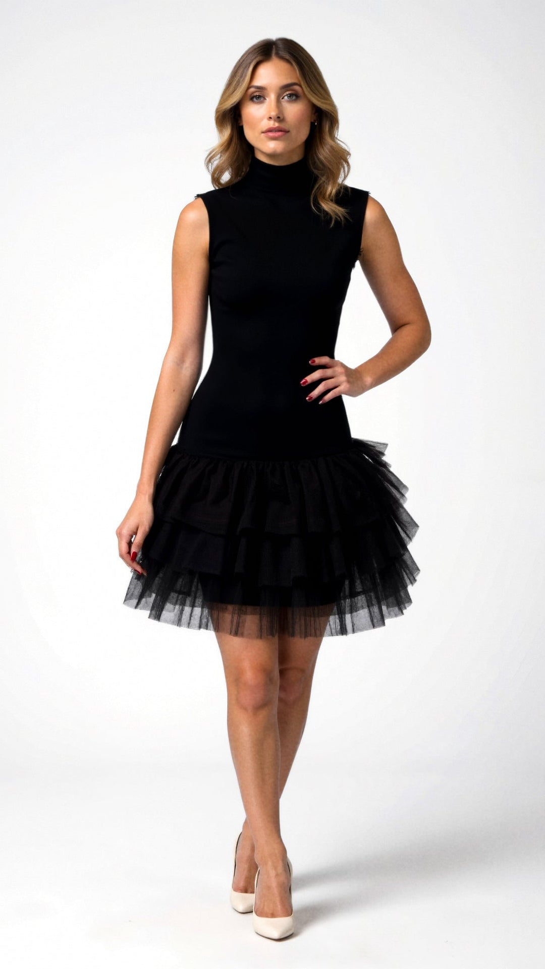 Amelia Romantic White Mini Tulle Dress
