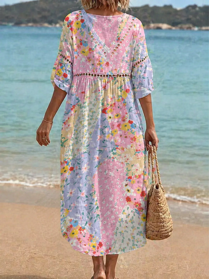 Catherine | Floral Patchwork Dress
