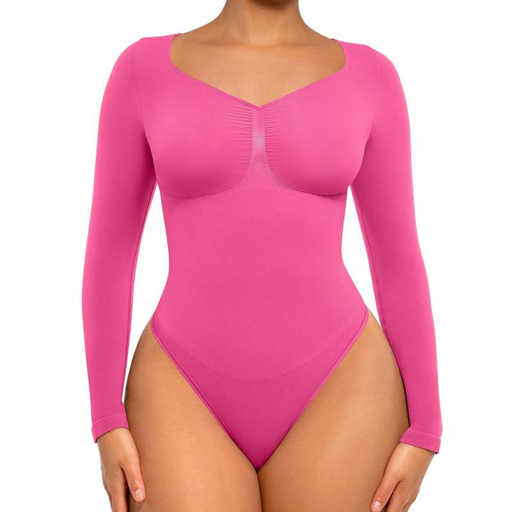 SONYA | Seamless Shaping Long Sleeve Thong Bodysuit for Comfort
