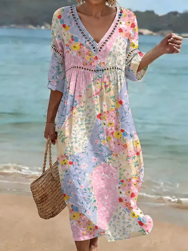Catherine | Floral Patchwork Dress