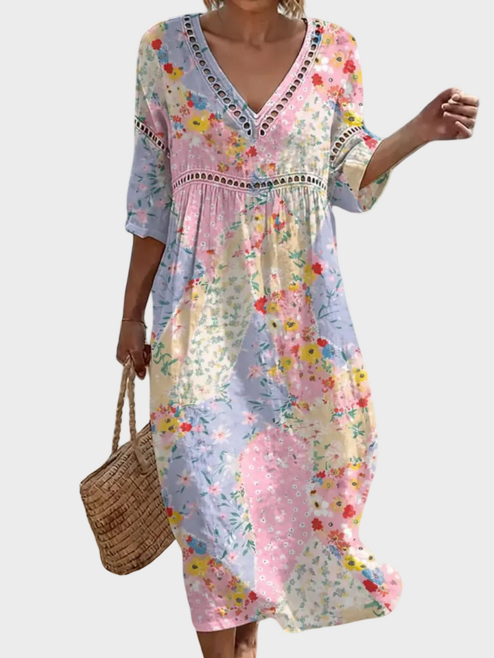 Catherine | Floral Patchwork Dress
