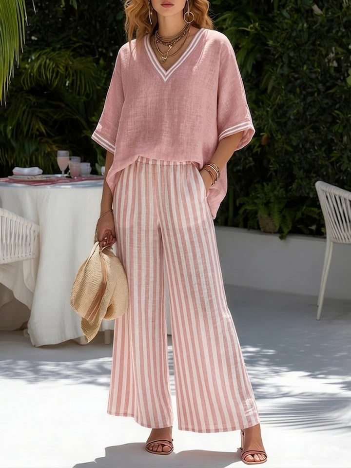 Freya | Striped Linen Duo Set