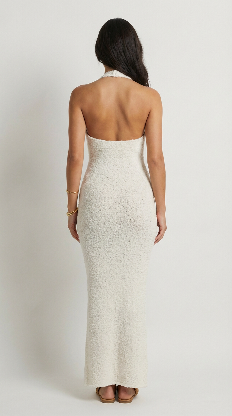 Naomi Textured Halter Maxi Dress