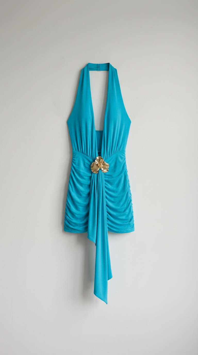 Aria Draped Halter Mini Dress