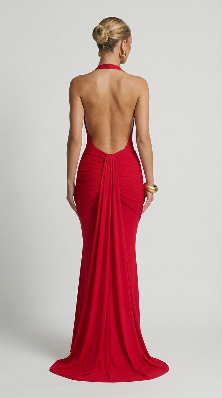 Scarlett Sheer Halter Maxi Dress