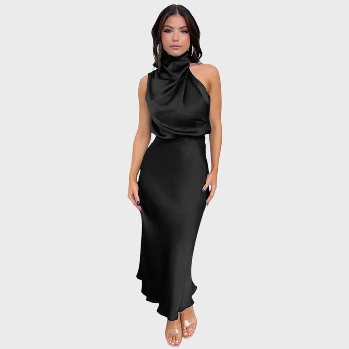 Benthe | Midi Dress with Off-the-Shoulder Design