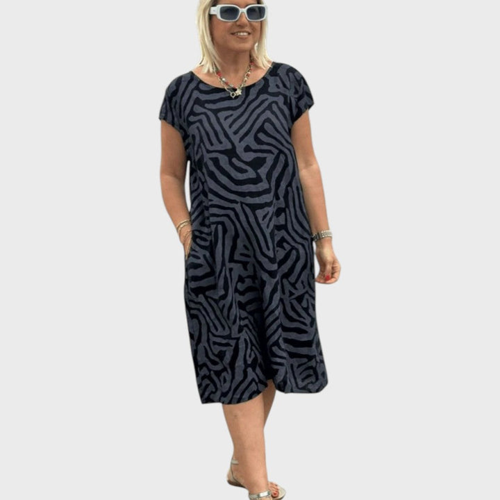 Giselle | Summer Dress with Round Neckline and Beautiful Print